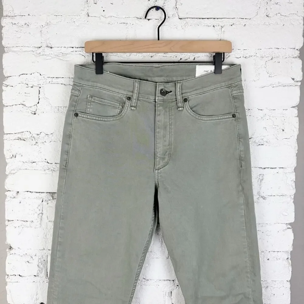 Rag & Bone Fit 2 Aero Stretch Slim Fit Jeans Dark Mint Sage Green Grey 31W